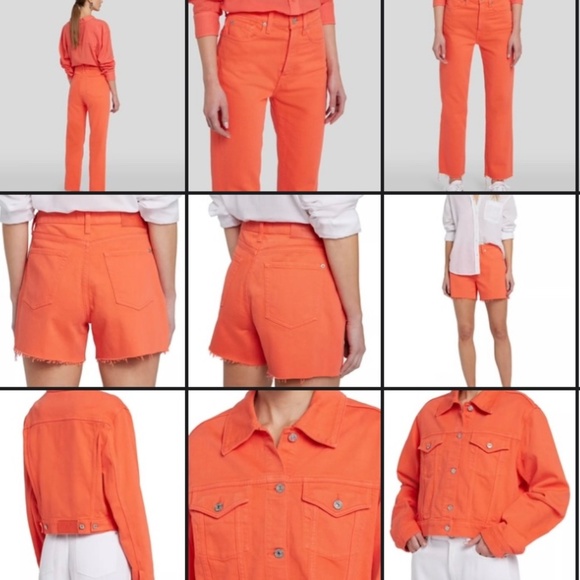 7 for All MANKIND LOGAN STOVEPIPE IN GRAPEFRUIT Jeans - Picture 7 of 7